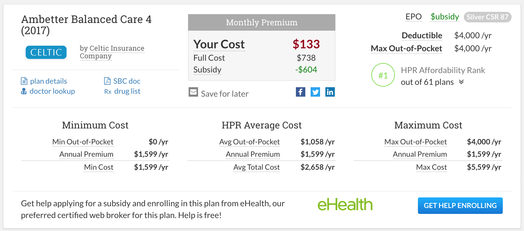 Health Insurance Plan Example